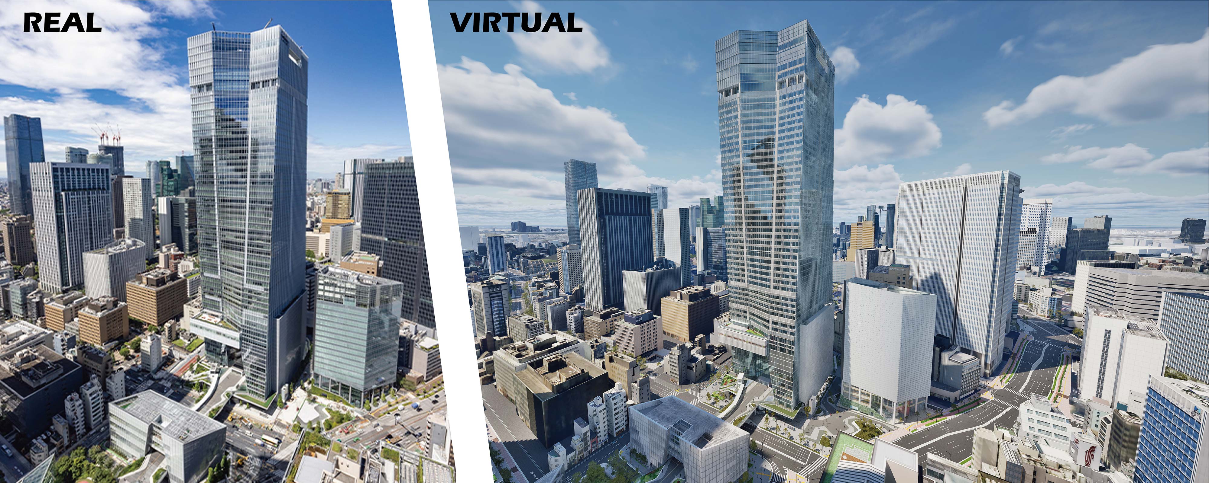 Comparison of Live-Action and VR (Toranomon Hills Station Tower)